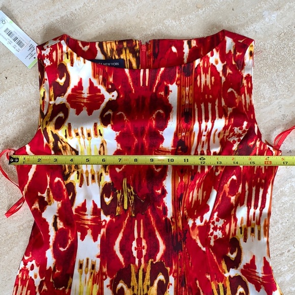 NWT JONES NEW YORK “Orange Spice Multi” sheath dress, sleeveless, back zip. 4P - Picture 14 of 16